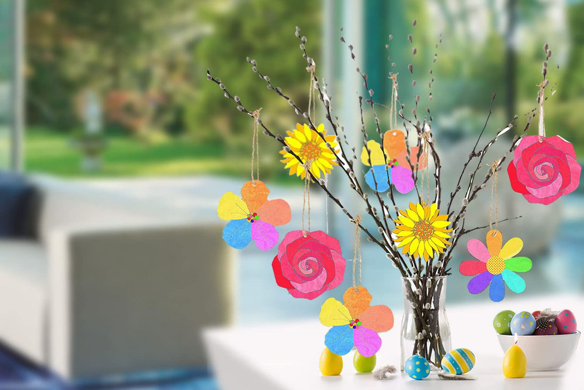 Unfinished Wooden Flower Cutouts – 50 Pieces, 5 Designs
