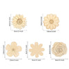 Unfinished Wooden Flower Cutouts – 50 Pieces, 5 Designs