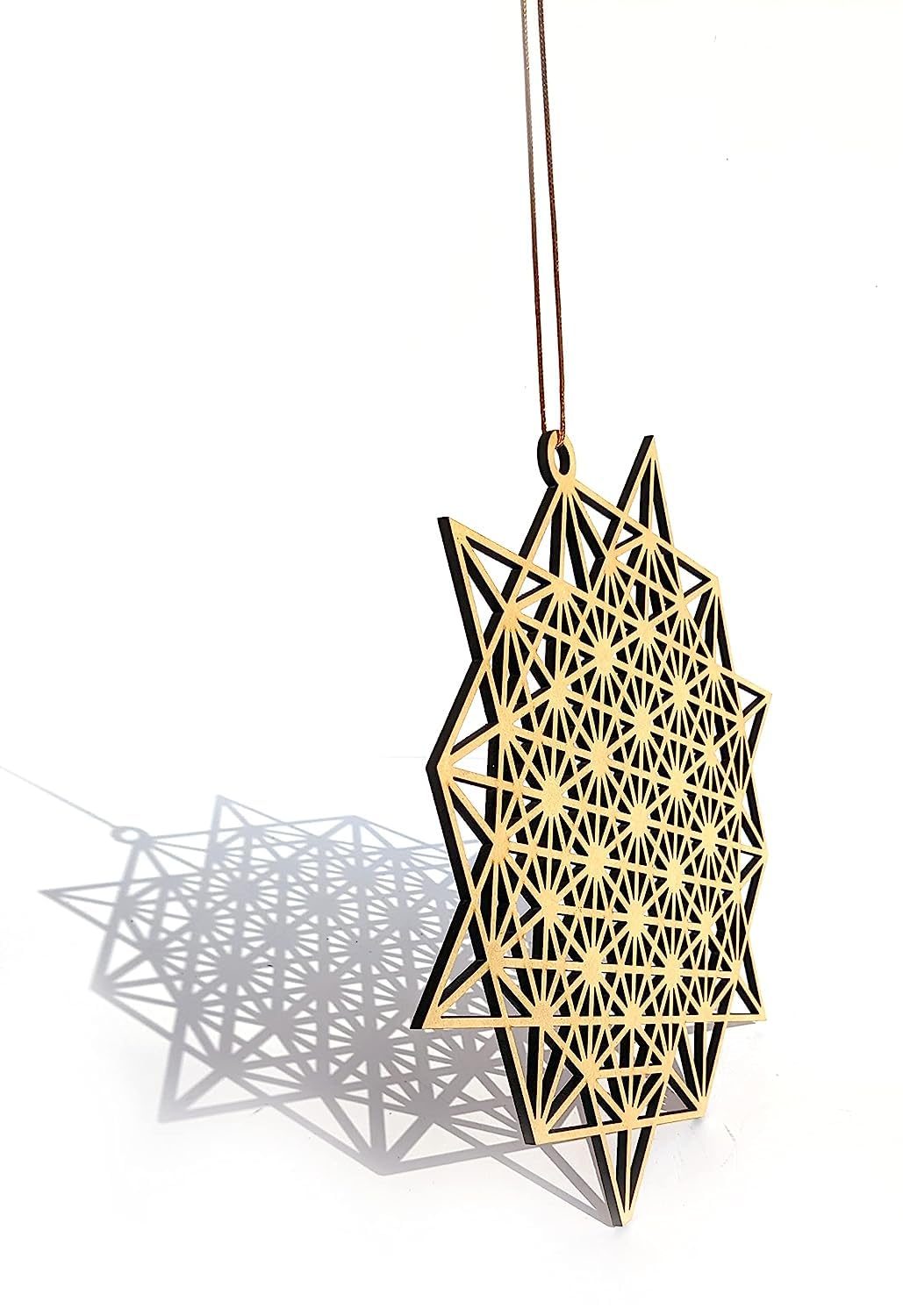 Tetrahedron Grid of Life – Hand-Painted Wooden Wall Art