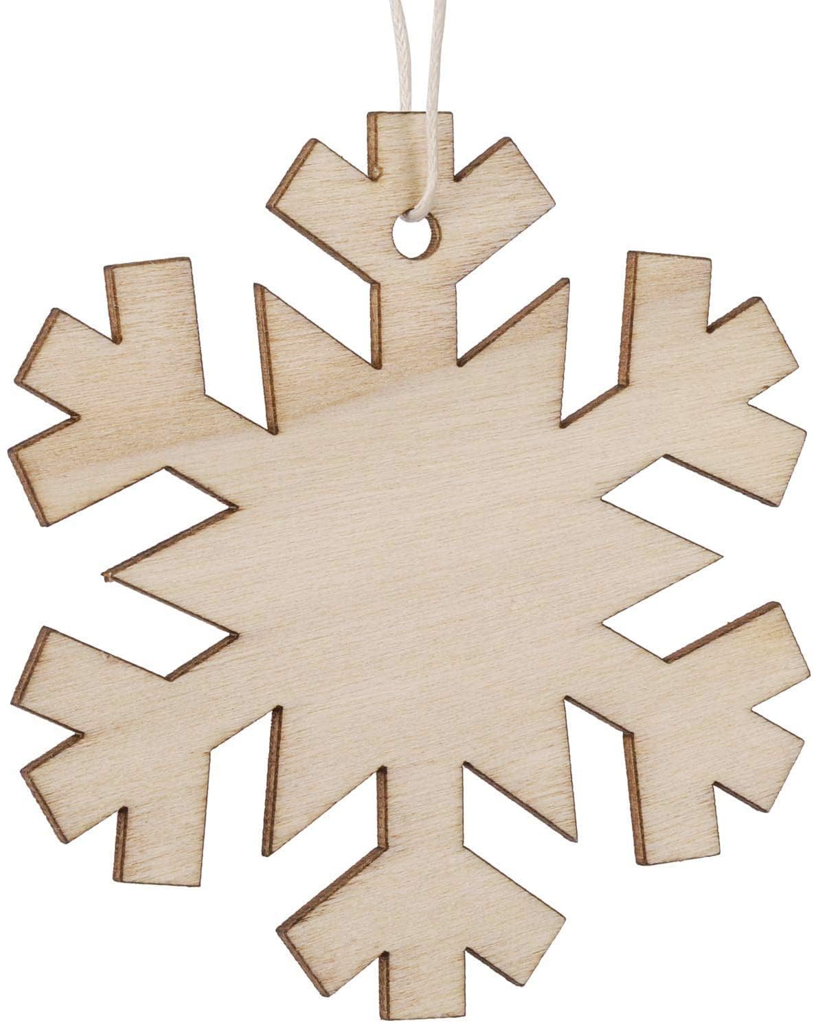 Unfinished Wooden Holiday Ornament Cutouts – 50 Pieces, 10 Designs