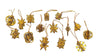 StepsToDo _ 3D Ornament Decoration Kit for Christmas & New Year | Set of 16 Wooden Pendant Set (T350_Gold) | Color: Glittery Golden