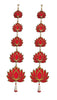 StepsToDo _ Handmade 5 Tier Lotus Hanging (Large) | Decorative Bright Red & Golden Lotus Garland/Wind Chime | Ganapati, Diwali, Dashera, Decorations, Festival Gift (T407)