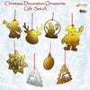 StepsToDo _ Christmas Decoration Ornaments Gift Set Type A (set of 50) | for Tree, Wall, Window Hanging | One Side Golden & another Side Silver (T255)