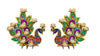 Hand-Painted Wooden Peacock Tealight Stands – Pair with Candles & Holders