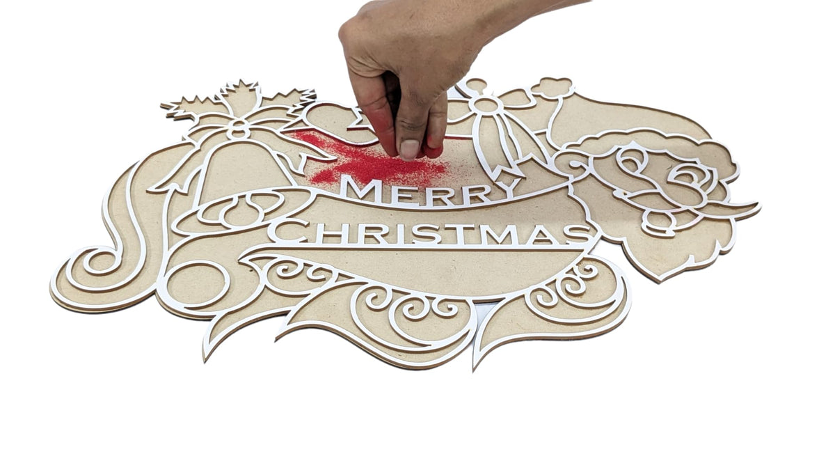 Reusable Floating Christmas Rangoli Mat – 18 Inch