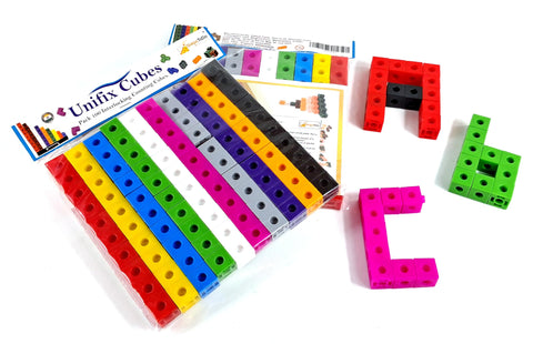 Unifix Linking Maths Cubes – 100 Pieces, 2 cm, 10 Colours