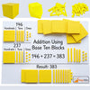 StepsToDo Base Ten Blocks Set – 131 Pieces Yellow Math Manipulative | Ones Tens Hundreds Thousand Blocks | Place Value Learning for Kids, Teachers & Classroom (Blocks Only – No Box, No Book, No Mat)