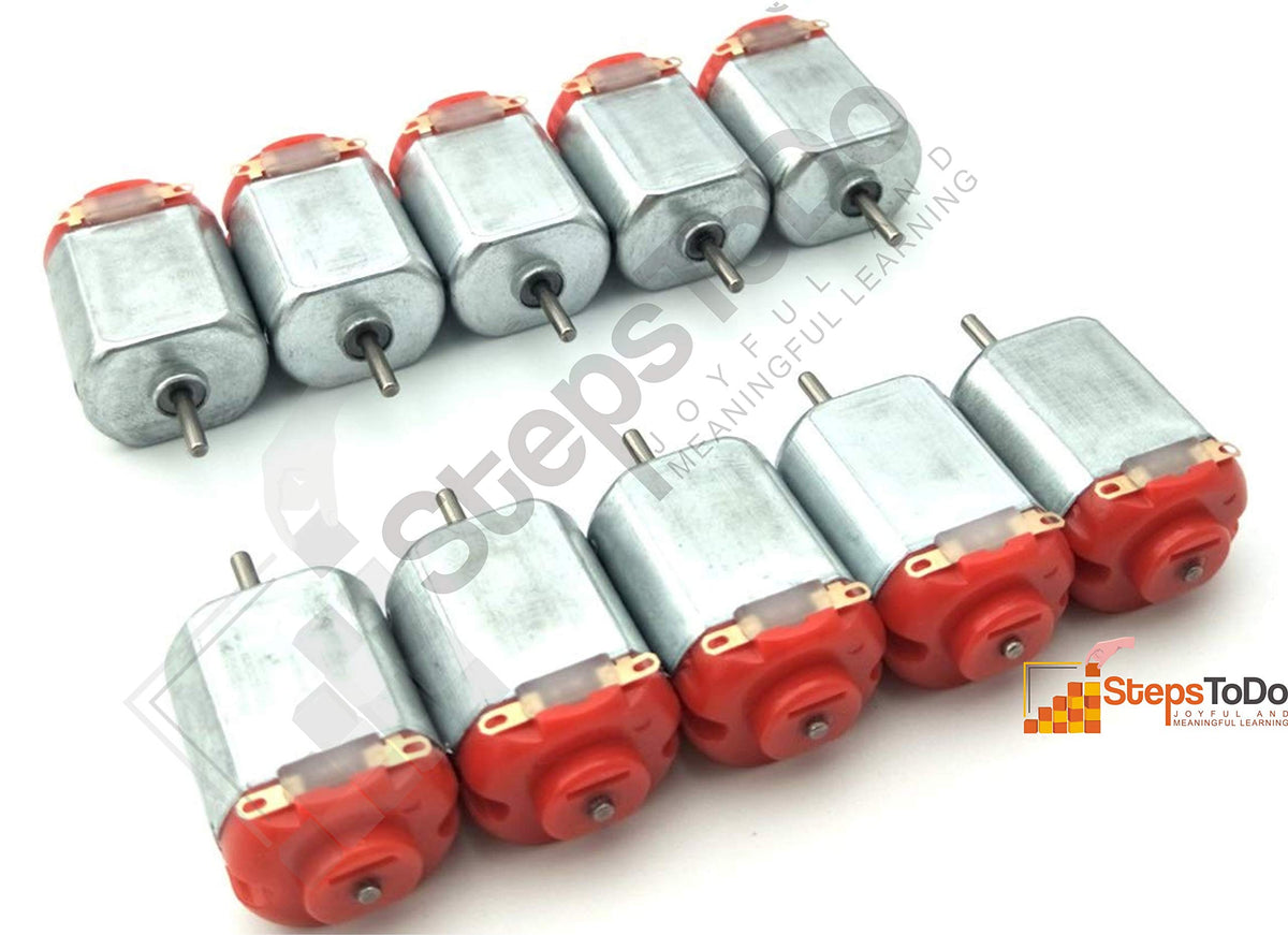 DC Toy Motors – Pack of 10, 3–12V, 25,000 RPM