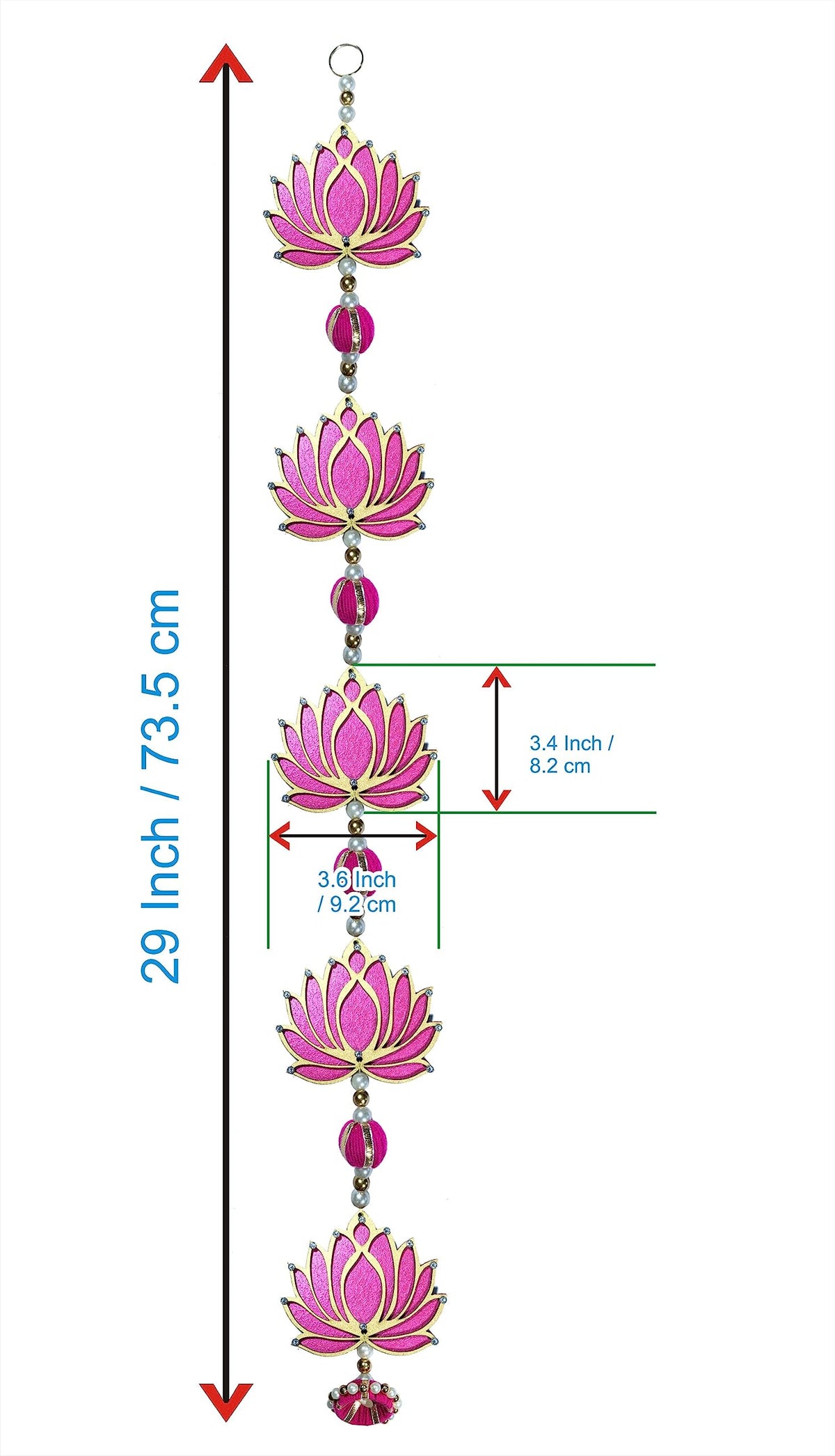 Handmade Pink Five-Tier Lotus Garlands (Large, 2)