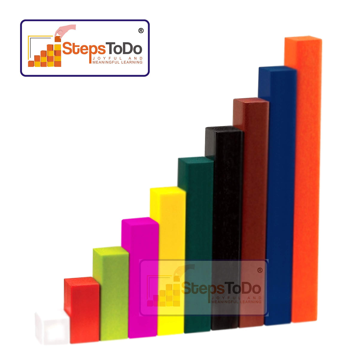 Plastic Cuisenaire Fraction Rods – Set of 74