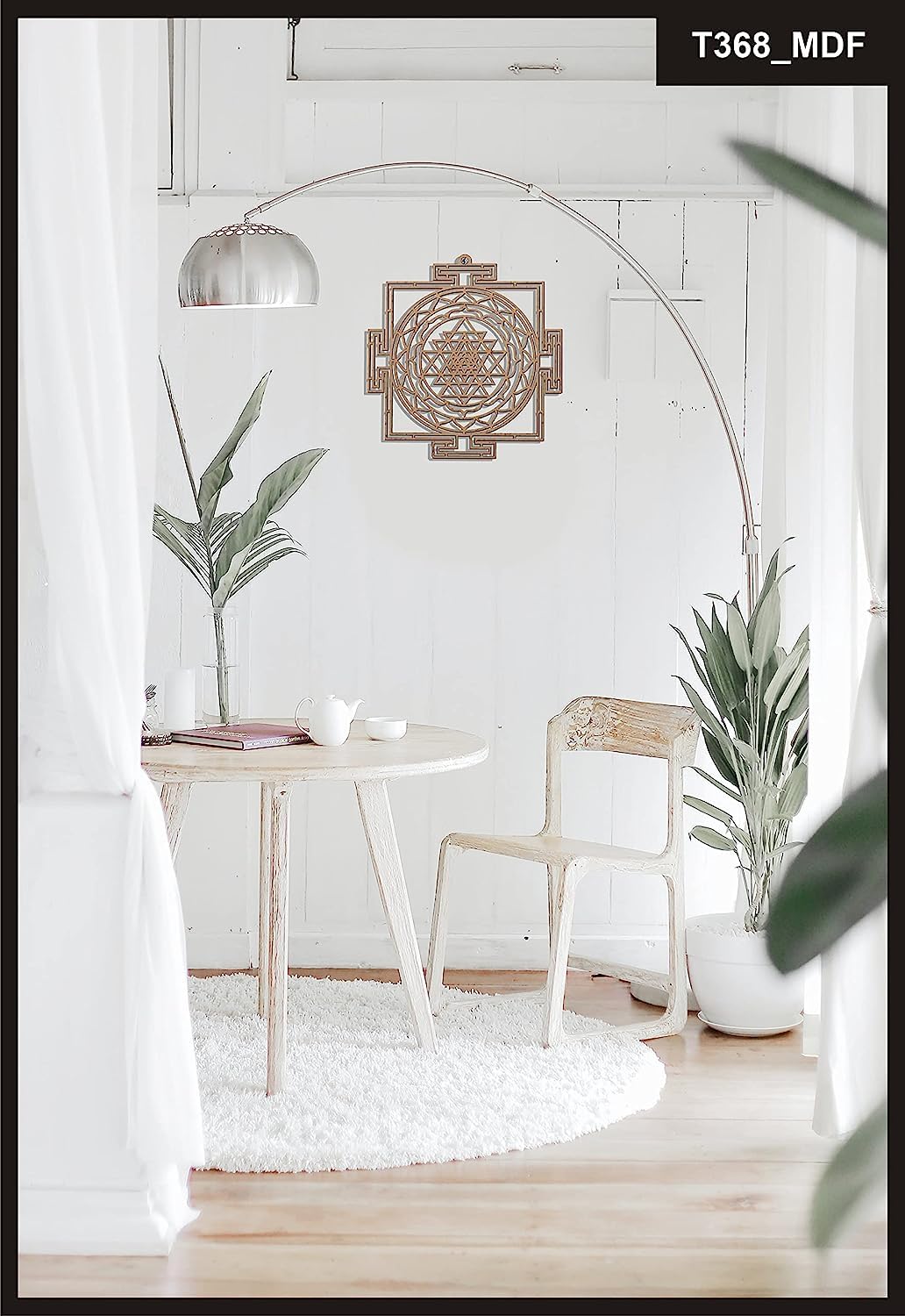 Sri Yantra – Hand-Painted Wooden Wall Art