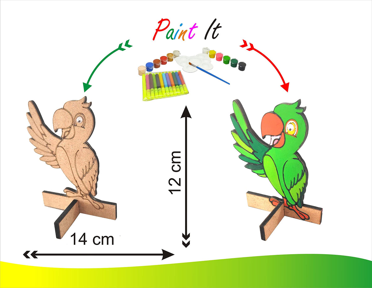 Wooden Zoo Painting Kit – 10 Animals, Ringmaster, Banner, 12 Colours & 12 Pens