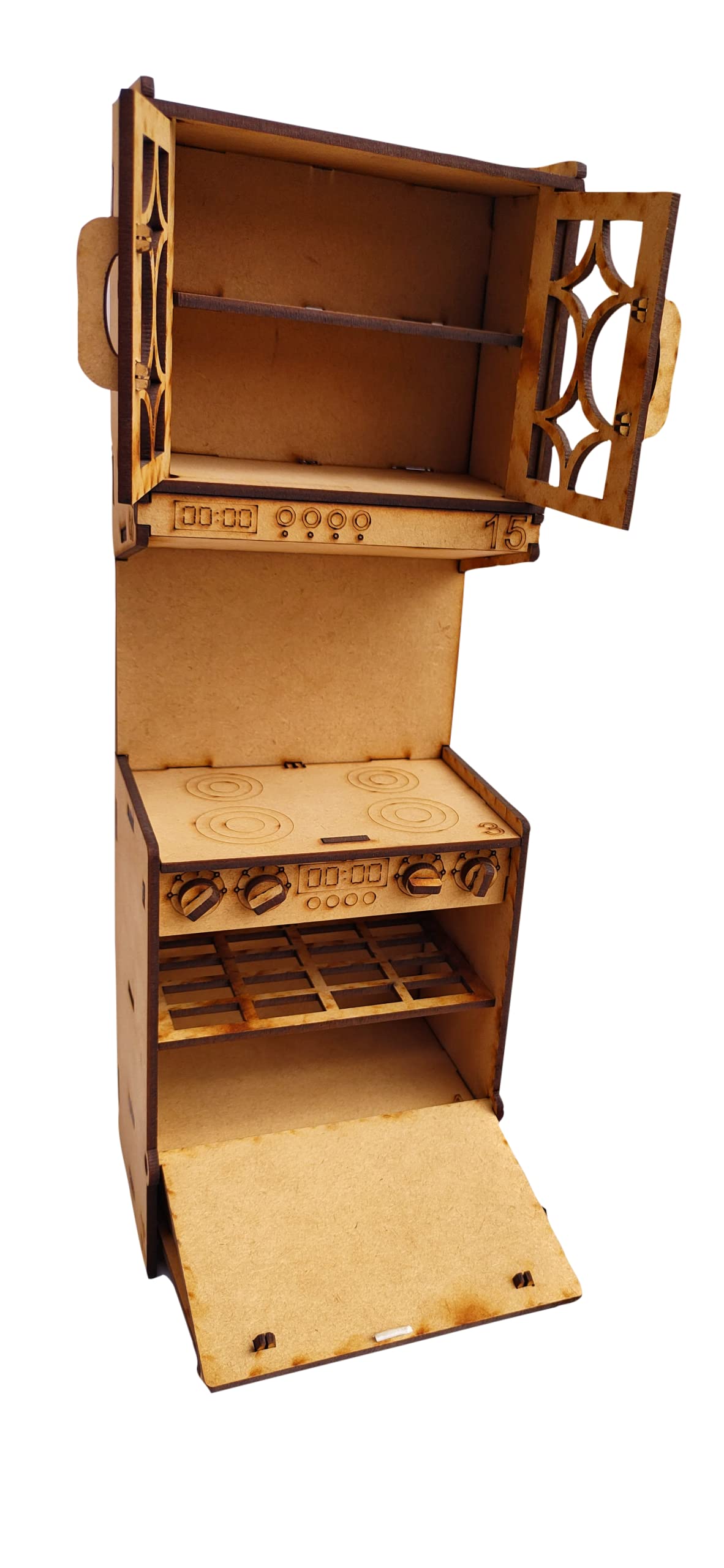 Wooden Kitchen Paint-and-Play Set – Stove, Sink, Microwave & Shelf