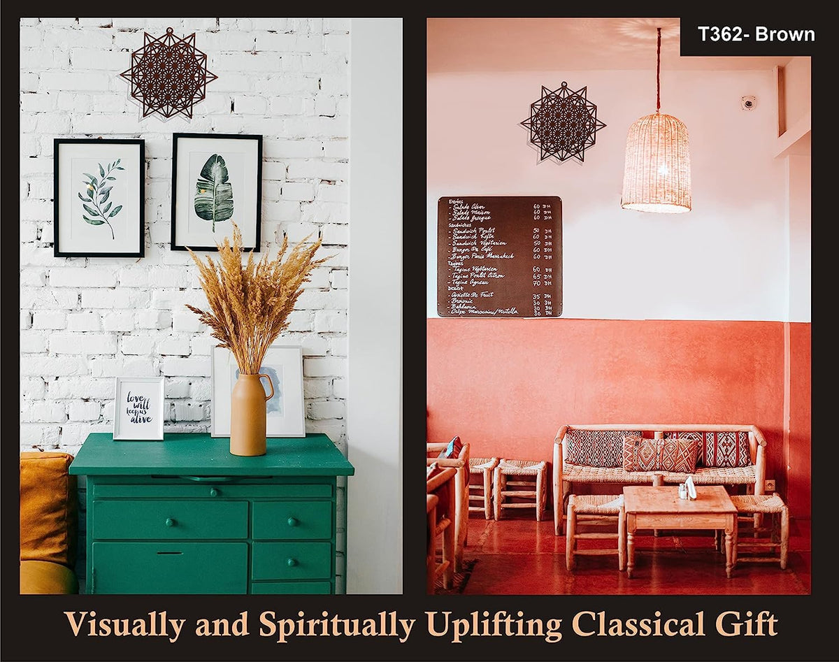 Tetrahedron Grid of Life – Hand-Painted Wooden Wall Art