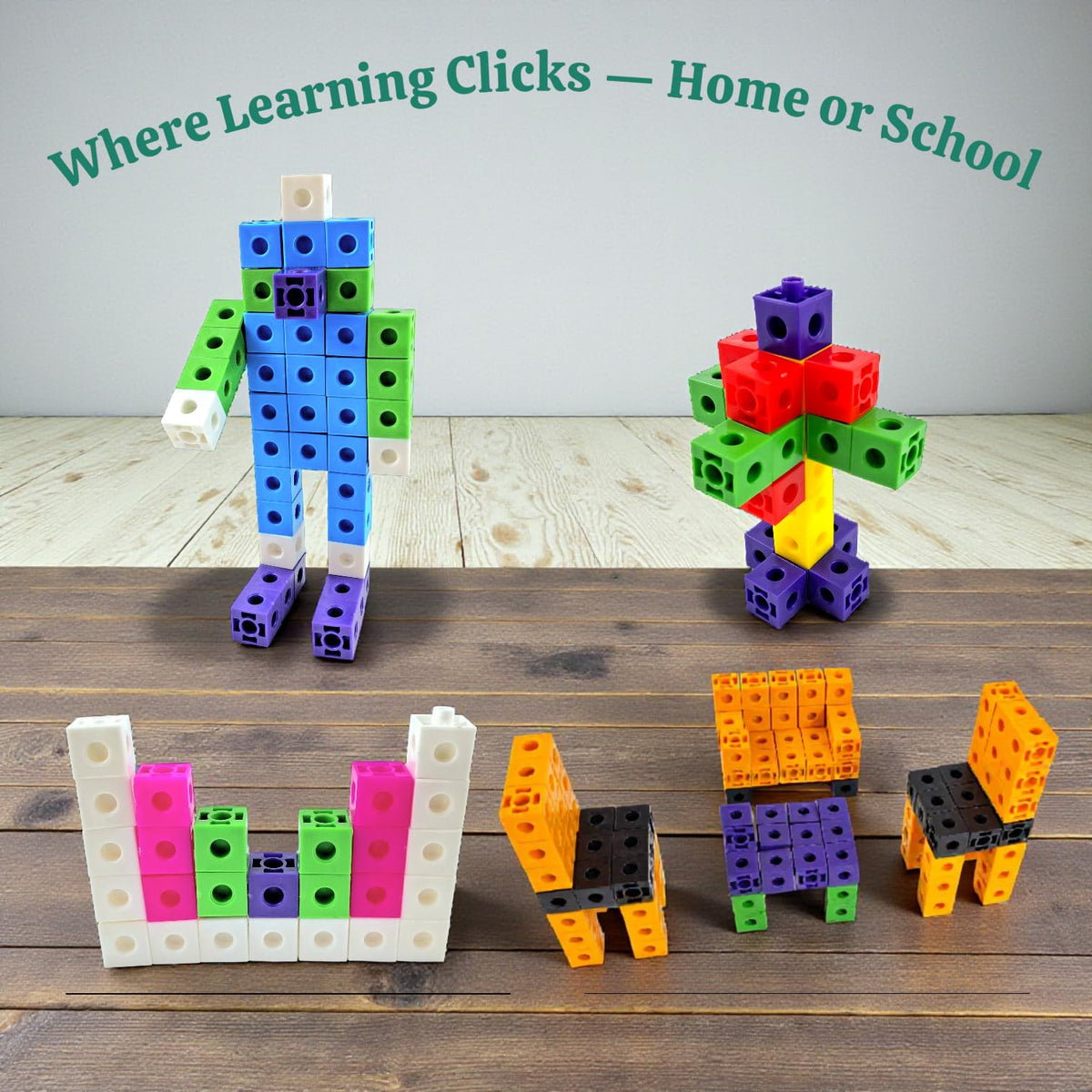 Unifix Linking Maths Cubes – 100 Pieces, 2 cm, 10 Colours