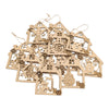 StepsToD Rustic Wooden Christmas Tree Ornaments - 12-Piece Set with Jute String. Christmas Hanging Decoration Items