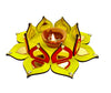 StepsToDo Reversible Lotus Tealight Candle Holders – Set of 2 | Dual-Sided Wooden Diya with Mirror Work | Handcrafted Festival Décor for Diwali, Pooja, Mandir & Gifting