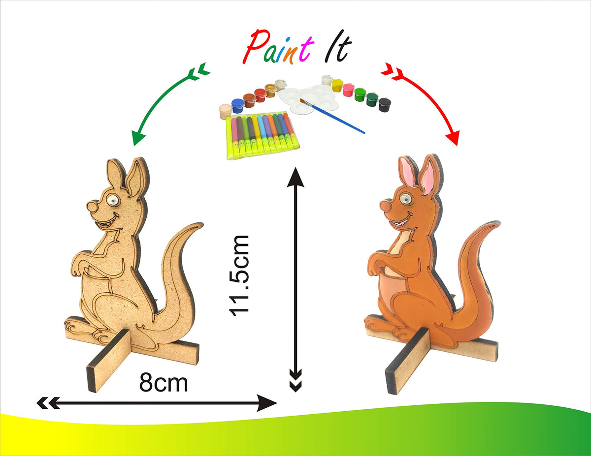 Wooden Zoo Painting Kit – 10 Animals, Ringmaster, Banner, 12 Colours & 12 Pens