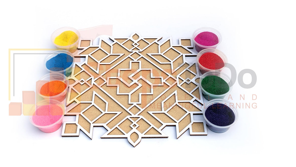 Reusable Floating Rangoli Mat – Design S, 11.5 Inch