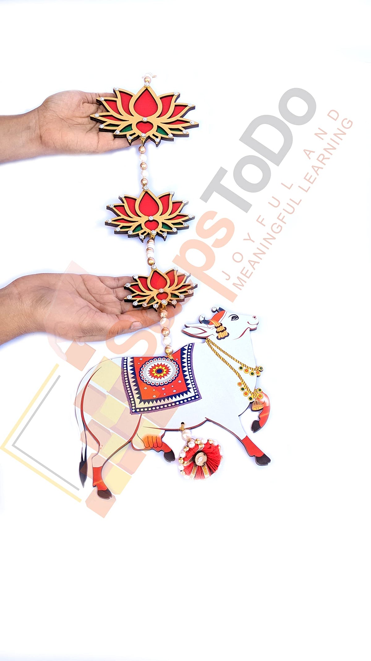 Handmade Pichwai Cow & Lotus Hangings – Jhumki Style