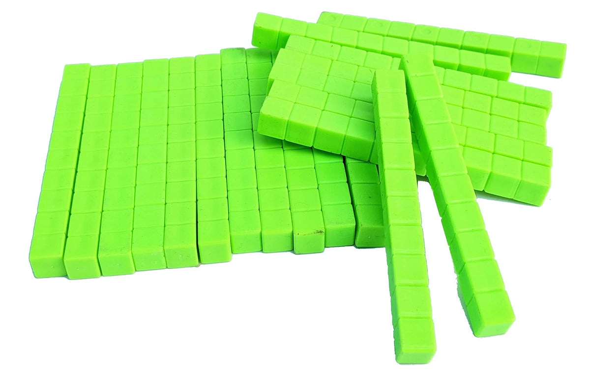 Base Ten Blocks Kit – 140 Pieces, Mats & Activity Book, Without Cube
