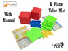 Base Ten Blocks Kit – 84 Pieces, Mats & Book: 2 Cubes, 12 Flats, 20 Rods, 50 Units