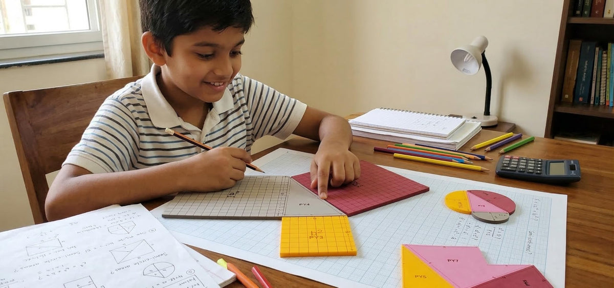 पाइथागोरस प्रमेय ज्यामिति एक्टिविटी किट – कक्षा 5–9