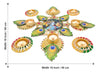 Radha Krishna MDF Rangoli Set with Peacock Feather & Tealights – 9 Pieces