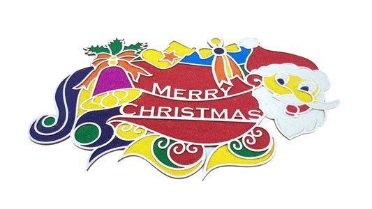 Floating Christmas rangoli mat, 18 inch
