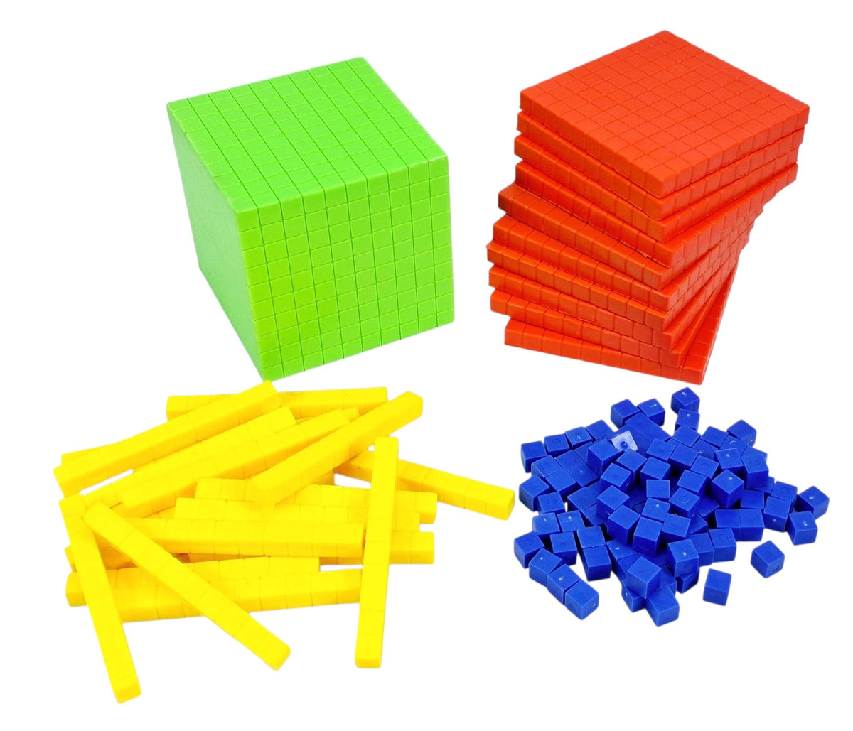 Base Ten Blocks Kit – 140 Pieces, Mats & Activity Book, Without Cube