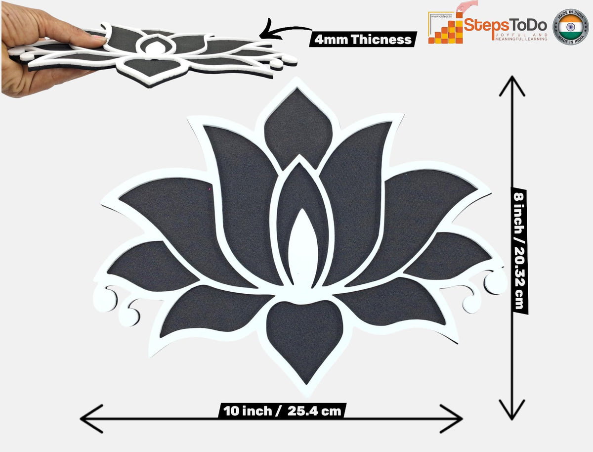 Floating Lotus Rangoli Mats – Set of 4, 10 × 8 Inch