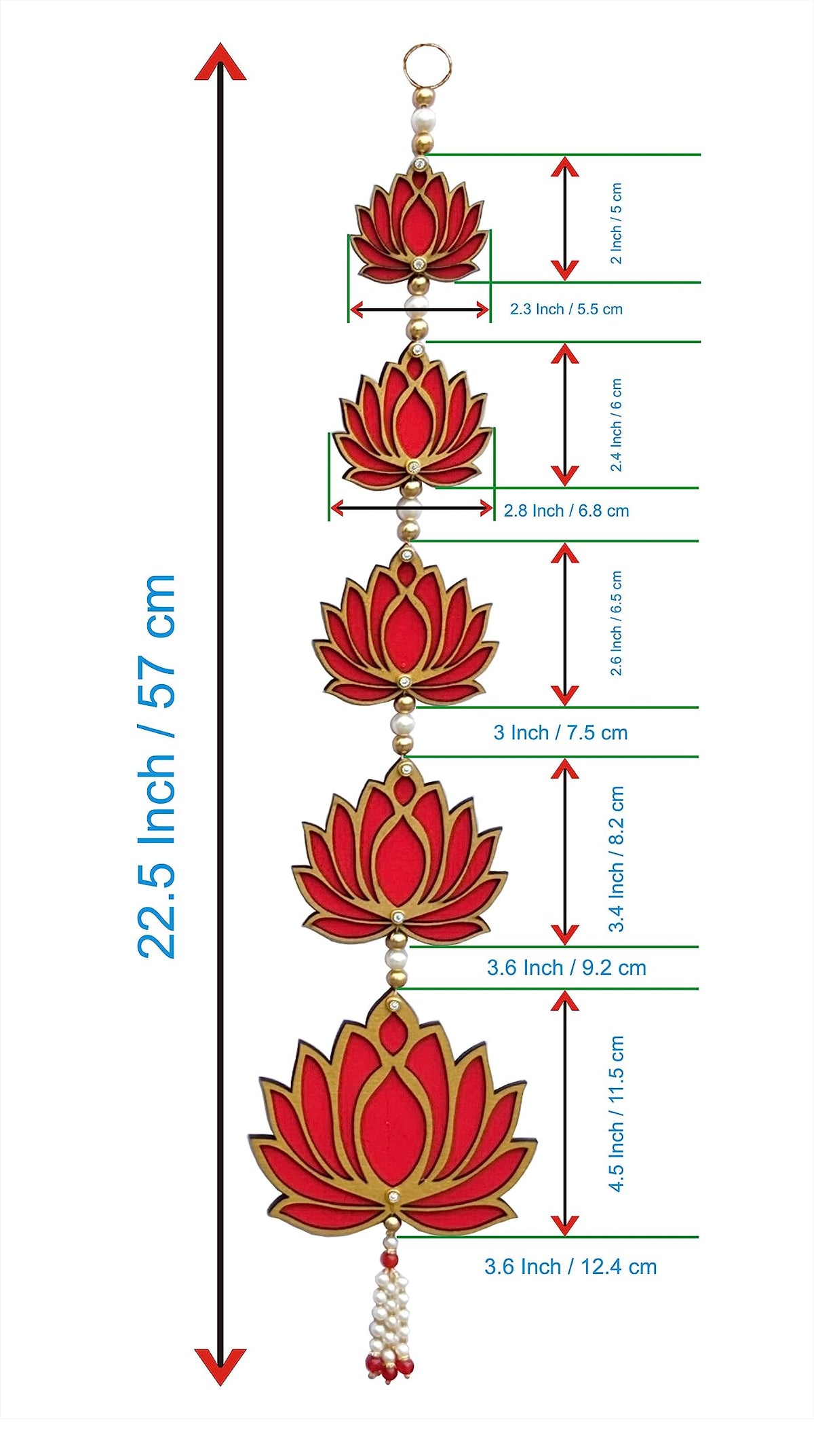 Handmade Five-Tier Lotus Hanging Garlands
