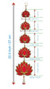 StepsToDo Handmade Lotus Hanging. 5 Tier Decorative Lotus Garlands. Lotus Toran for Ganapati, Diwali, Dashera, Decorations, Festival Gift, Wedding Decoration. Lotus Wind Chime.