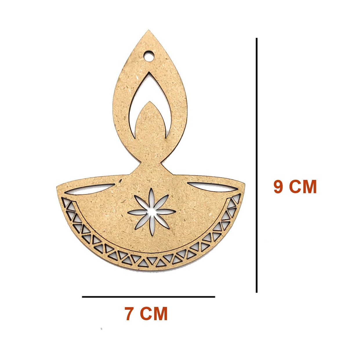 Unfinished Wooden Diya Cutout – Type A