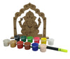DIY Wooden Ganesha Painting Kit with 12 Tempera Colours & Brush