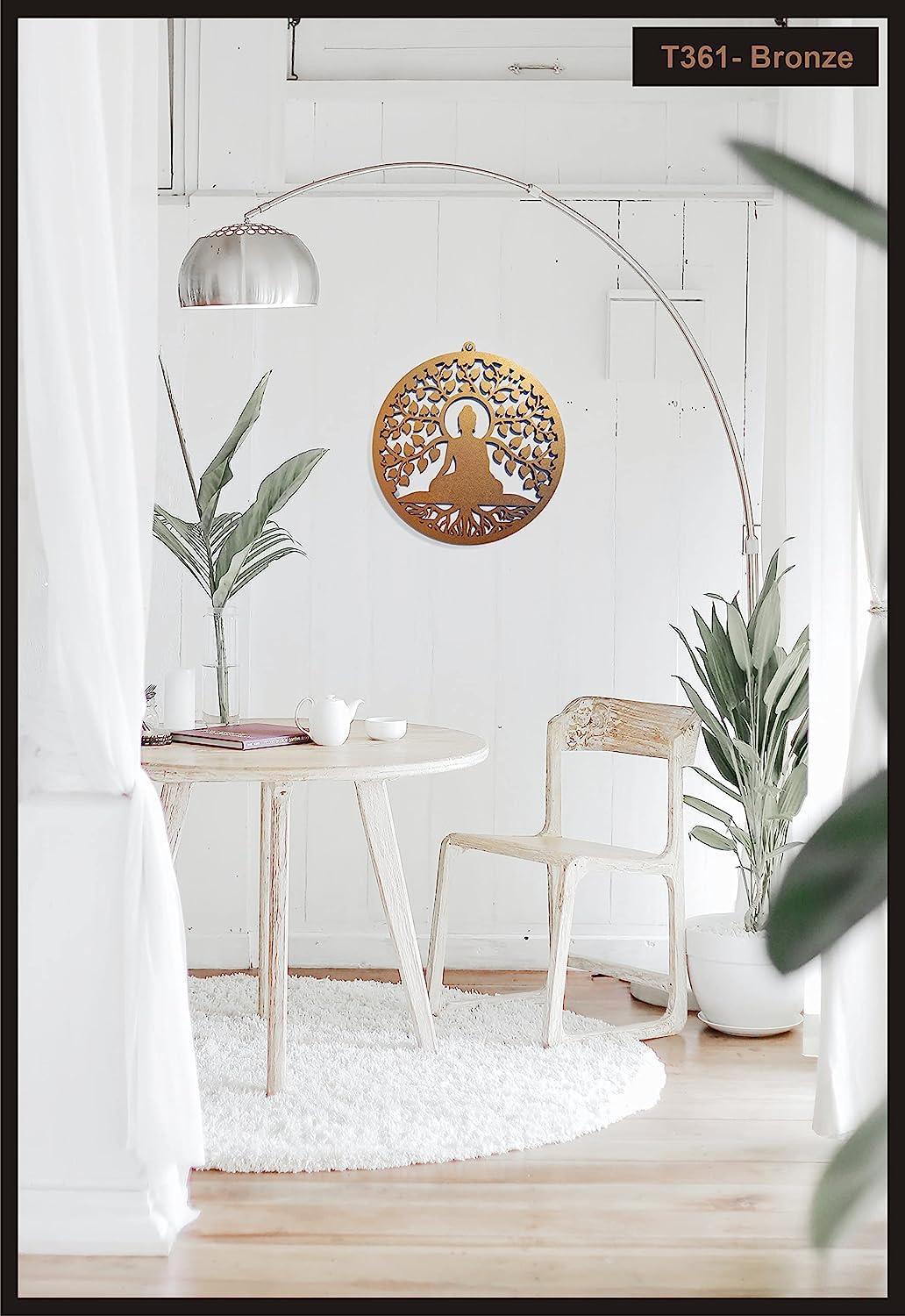 Tree of Life with Buddha – Hand-Painted Wall Art