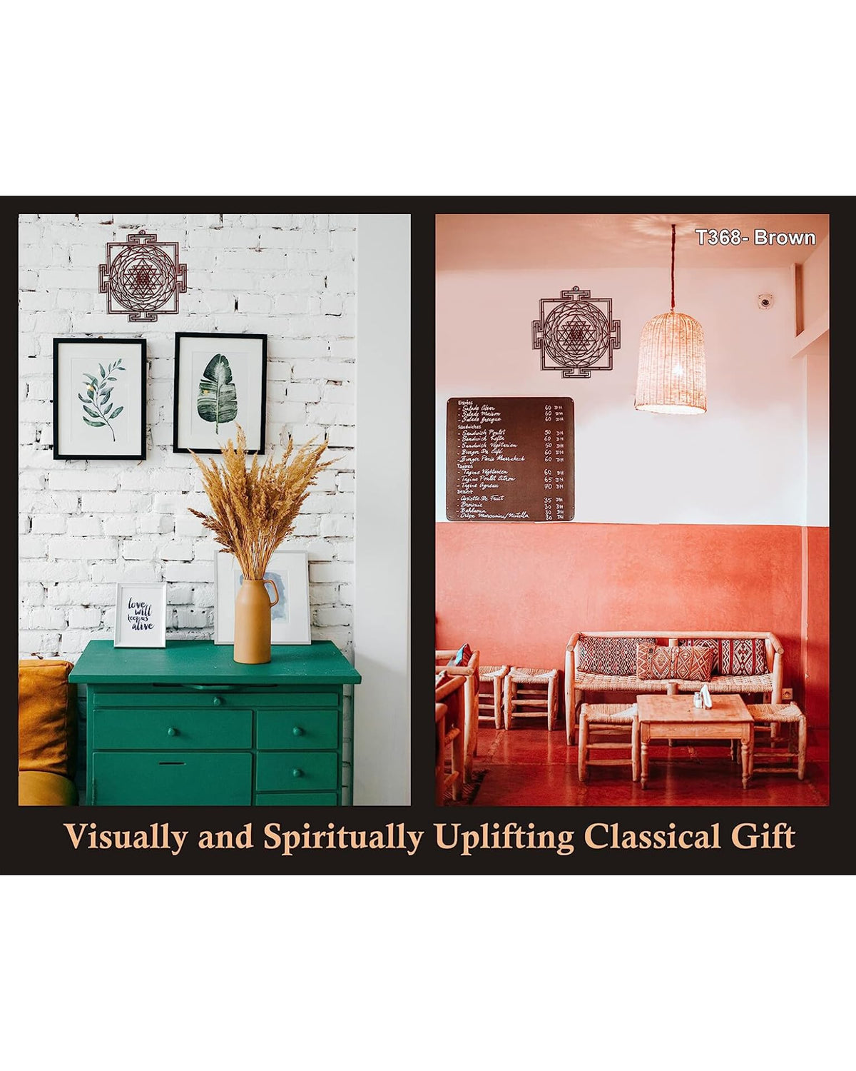 Sri Yantra – Hand-Painted Wooden Wall Art