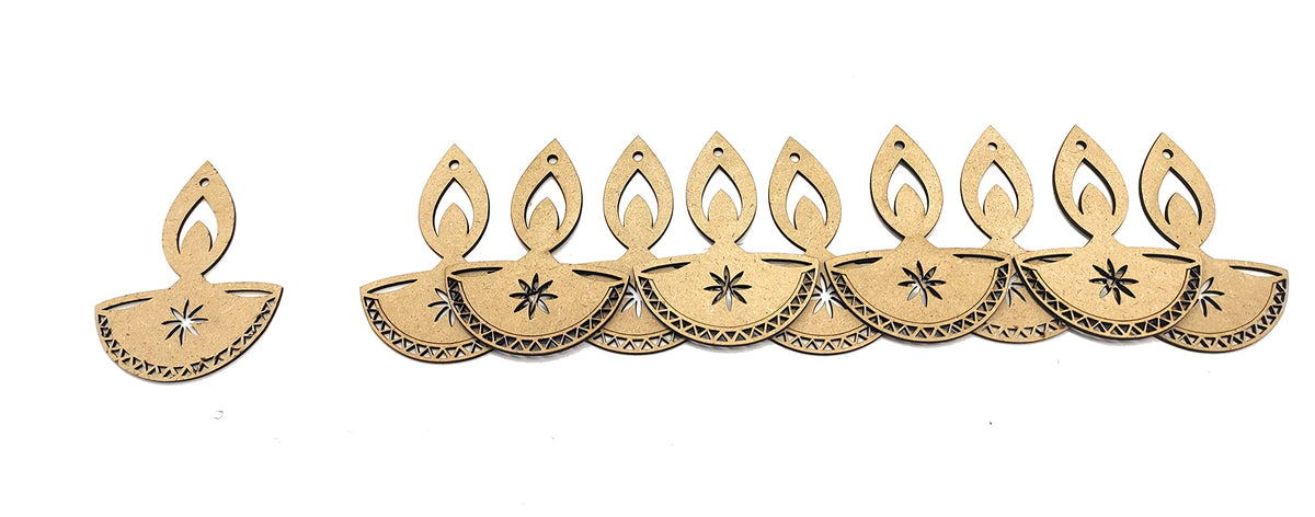 Unfinished Wooden Diya Cutout – Type A