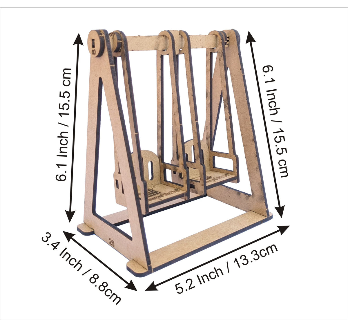 Wooden Doll Playground Build-and-Paint Kit – Slide, Swing, Seesaw & Sandtray