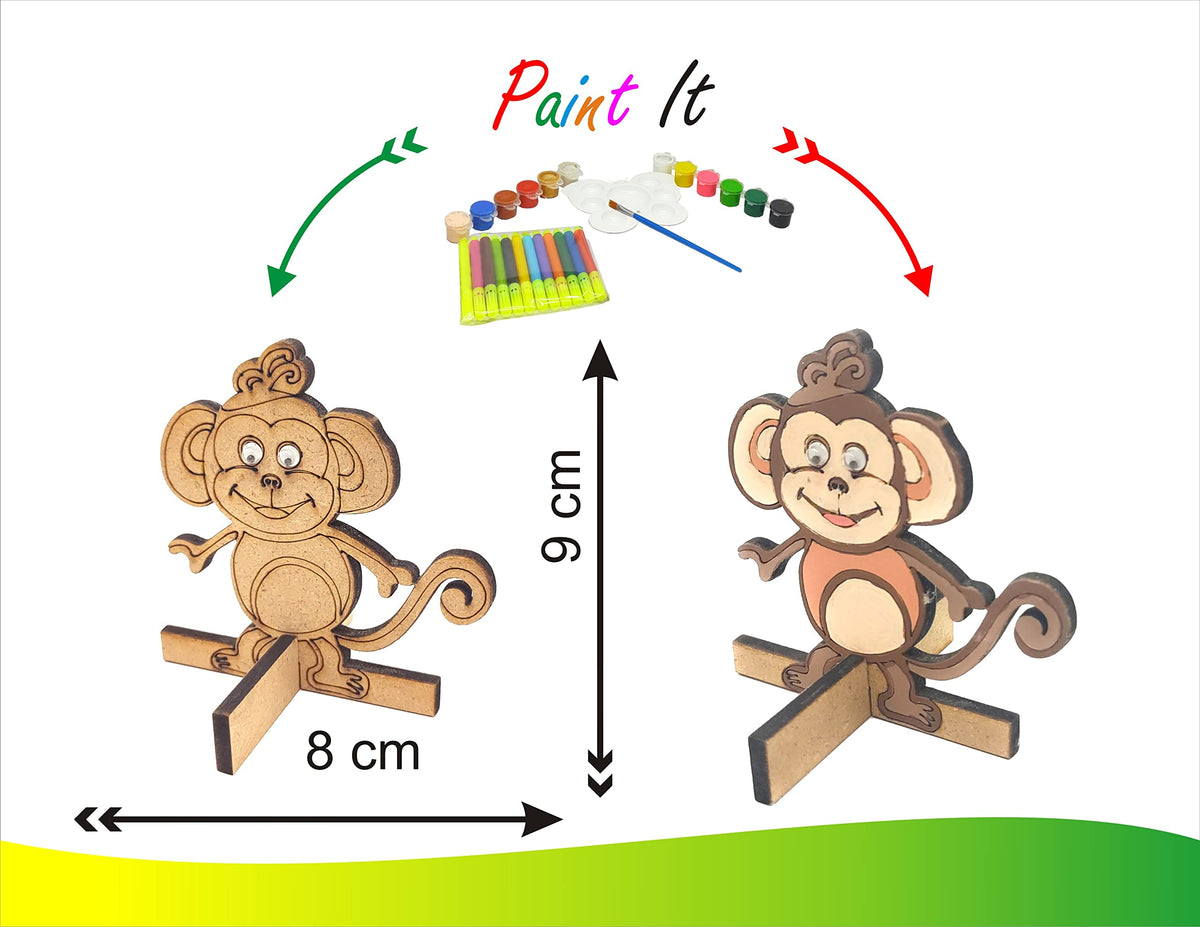 Wooden Zoo Painting Kit – 10 Animals, Ringmaster, Banner, 12 Colours & 12 Pens