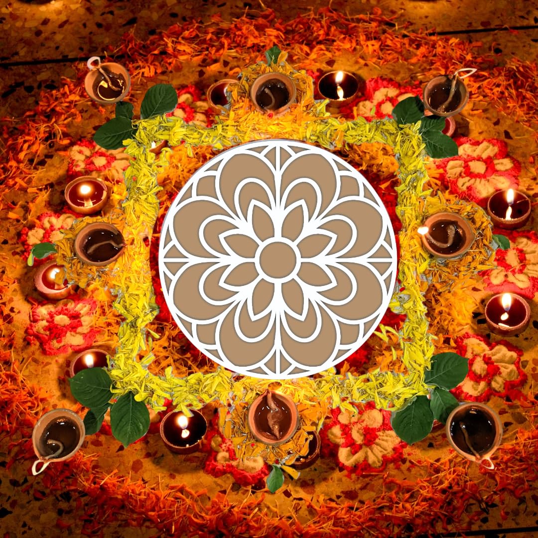 Large Reusable Floating Rangoli Mat – Design 28