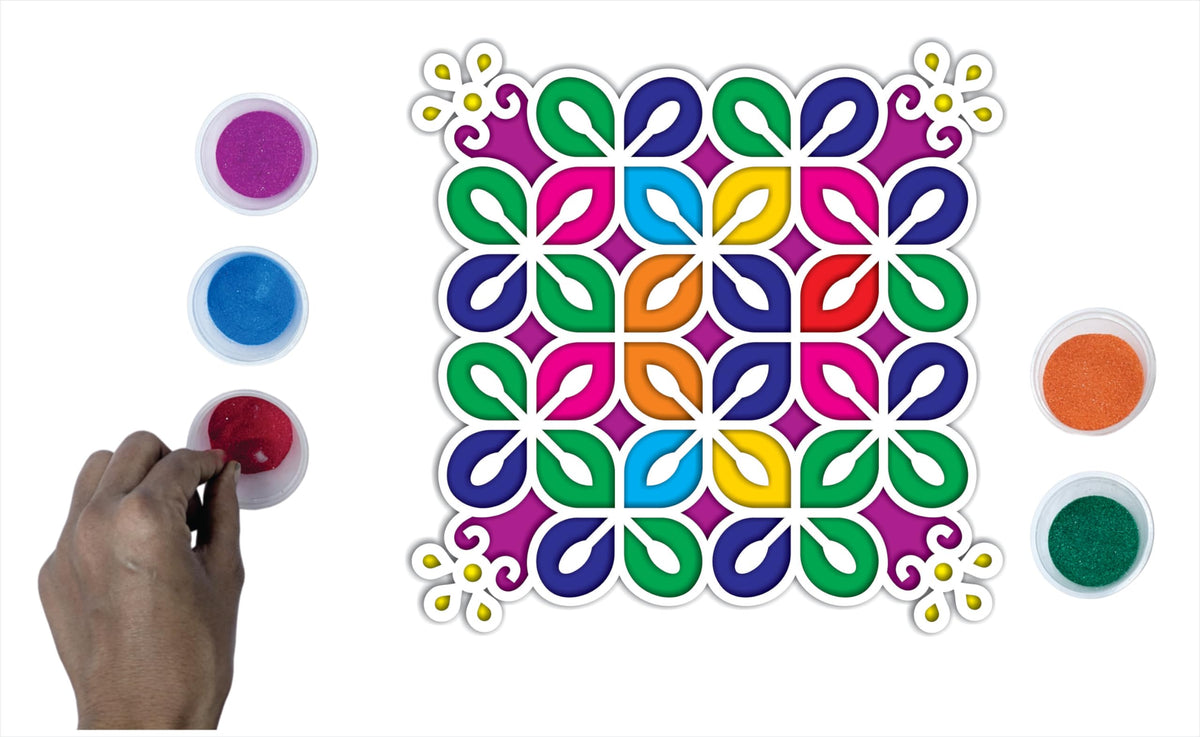 Reusable Floating Rangoli Mat – Design 30, 11.5 Inch