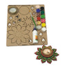 DIY Wooden Tealight Holder Painting Kit – 12 Colours, Brush & Golden Candle