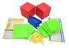 Base Ten Blocks Kit – 84 Pieces, Mats & Book: 2 Cubes, 12 Flats, 20 Rods, 50 Units