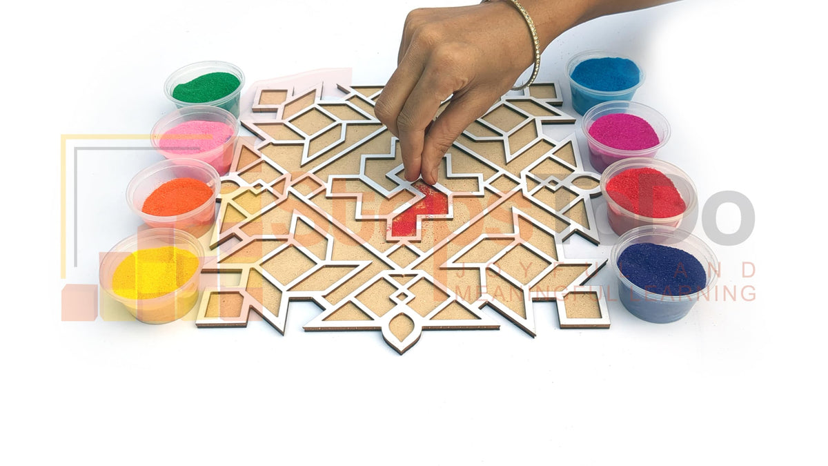 Reusable Floating Rangoli Mat – Design S, 11.5 Inch