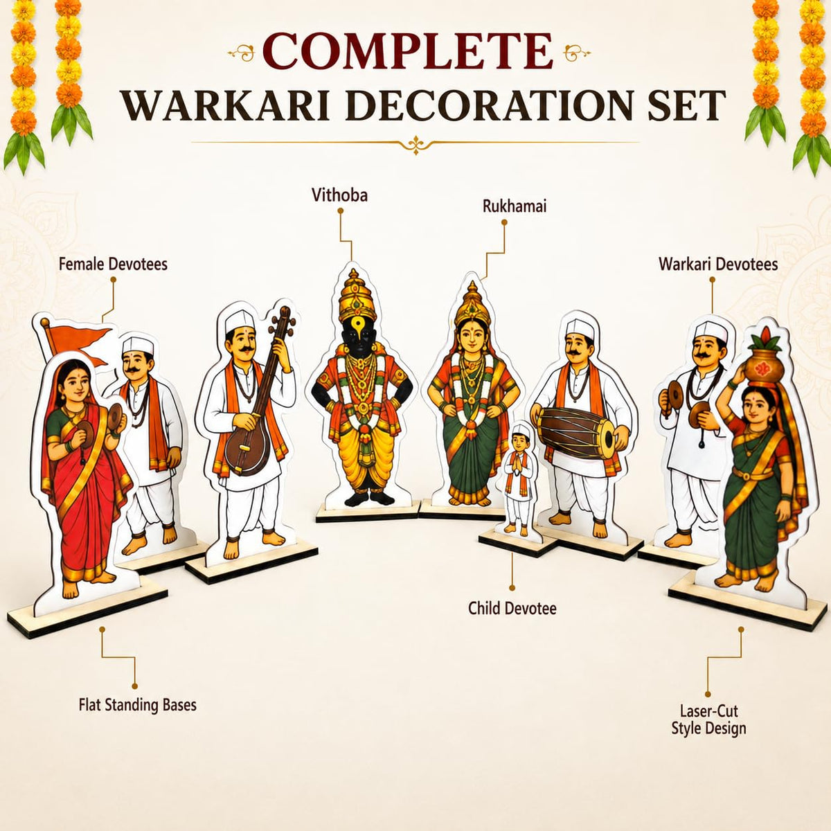 Vithoba Rukhamai Warkari Decoration Standee Set