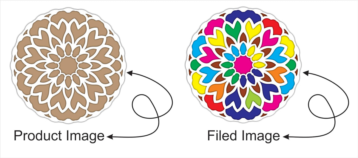 Reusable Rangoli Frame with Wooden Base – Design 33