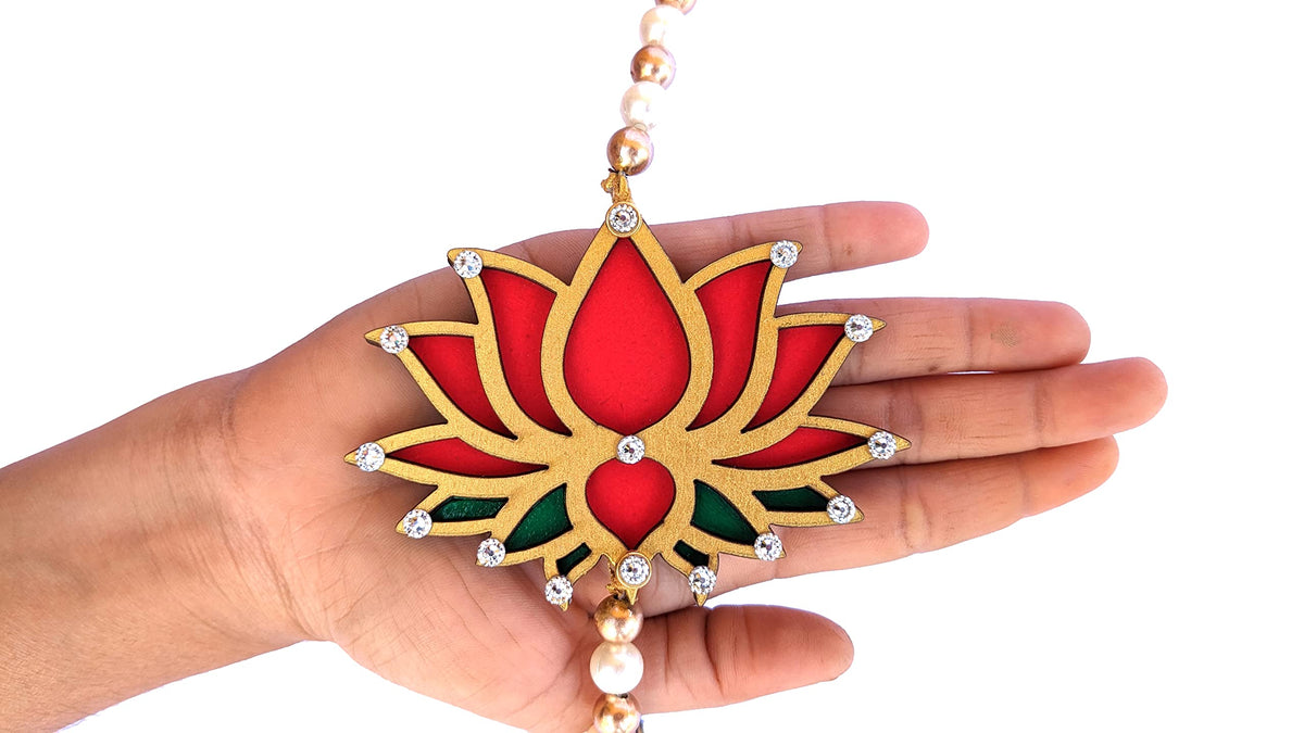 Handmade Pichwai Cow & Lotus Hangings – Jhumki Style
