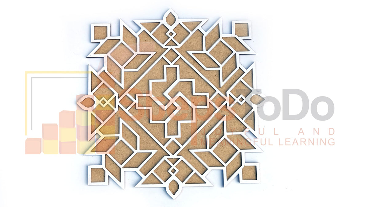 Reusable Floating Rangoli Mat – Design S, 11.5 Inch