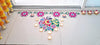 Floating Rangoli Set of 10 – 11-Inch Peacock, 9-Inch Borders, 2.5-Inch Diyas & 4-Inch Flower